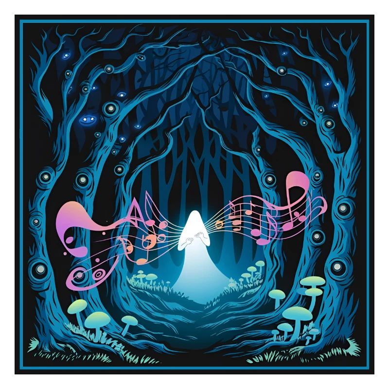 Mystical Forest with Harmonious Music Flow