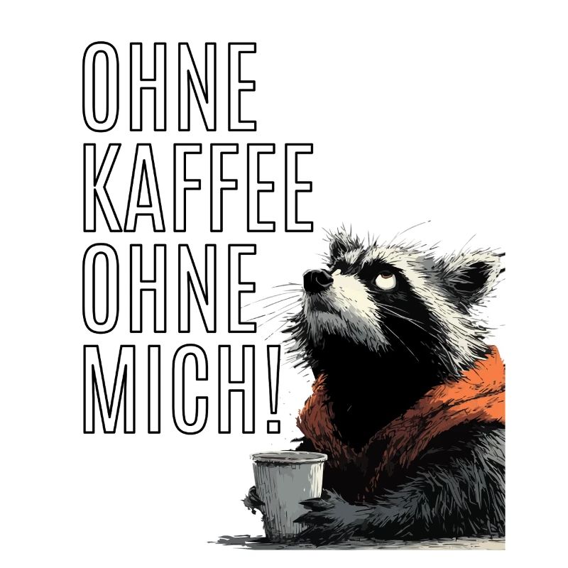 Lustiger Waschbär Kaffee Statement