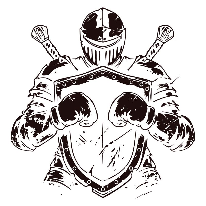 Chevalier avec bouclier et épée