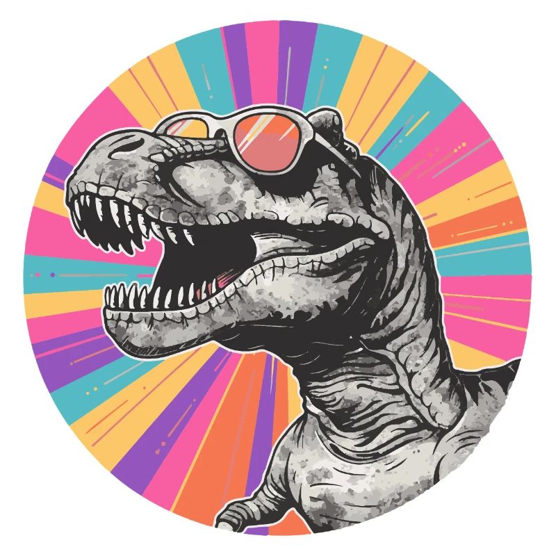 Dinosaurier Comic mit Sonnenbrille