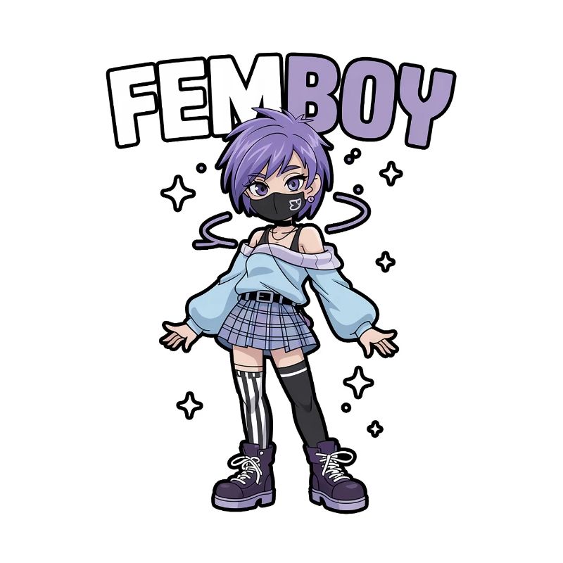 Femboy im Emo-Look mit Glitzer