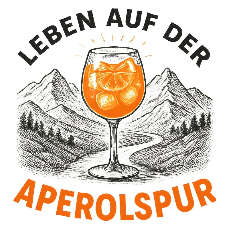 Leben auf der Aperolspur Spritz Humor Geschenkidee