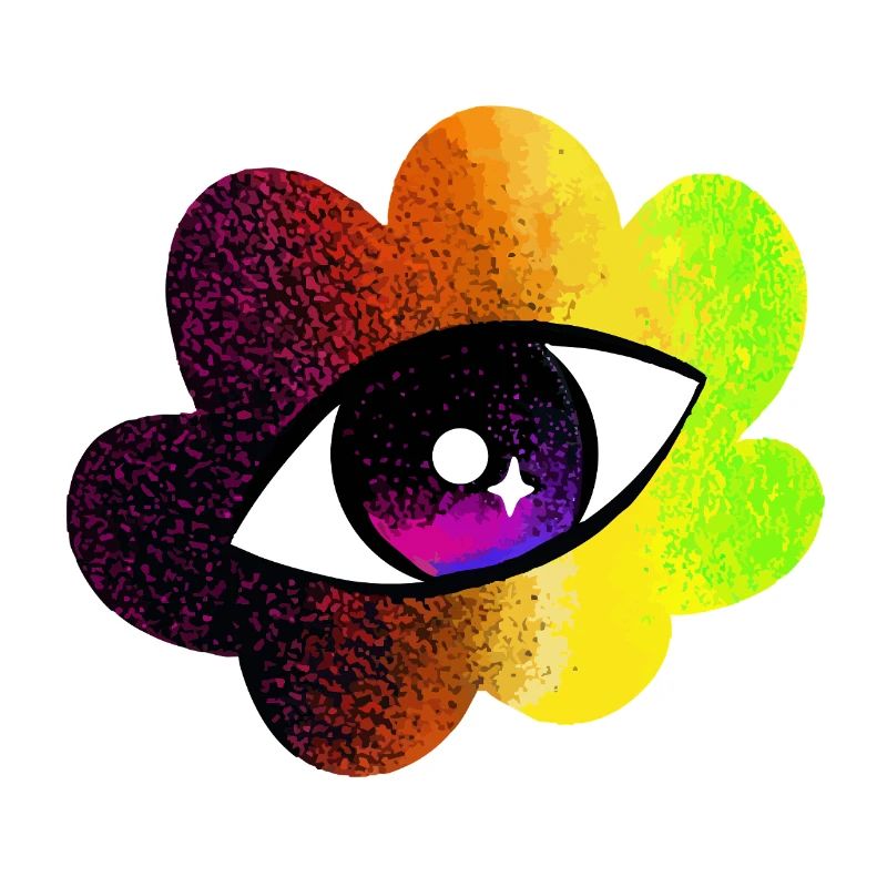 Rainbow Eye Flower Psychedelic Art