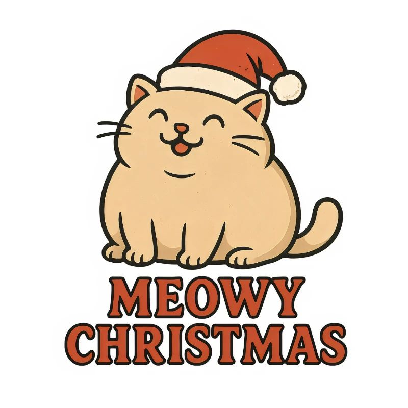 Meowy Christmas - Conception de Noël de chat drôle