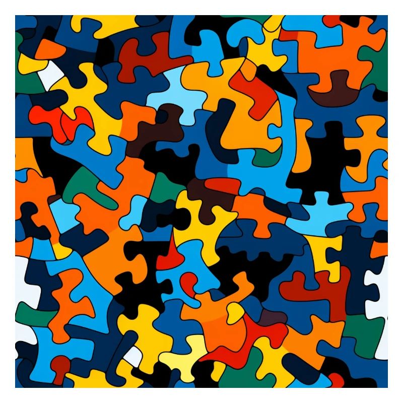 Colorful puzzle piece pattern