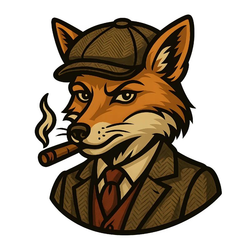 Fuchs mit Zigaretten - Vintage Style