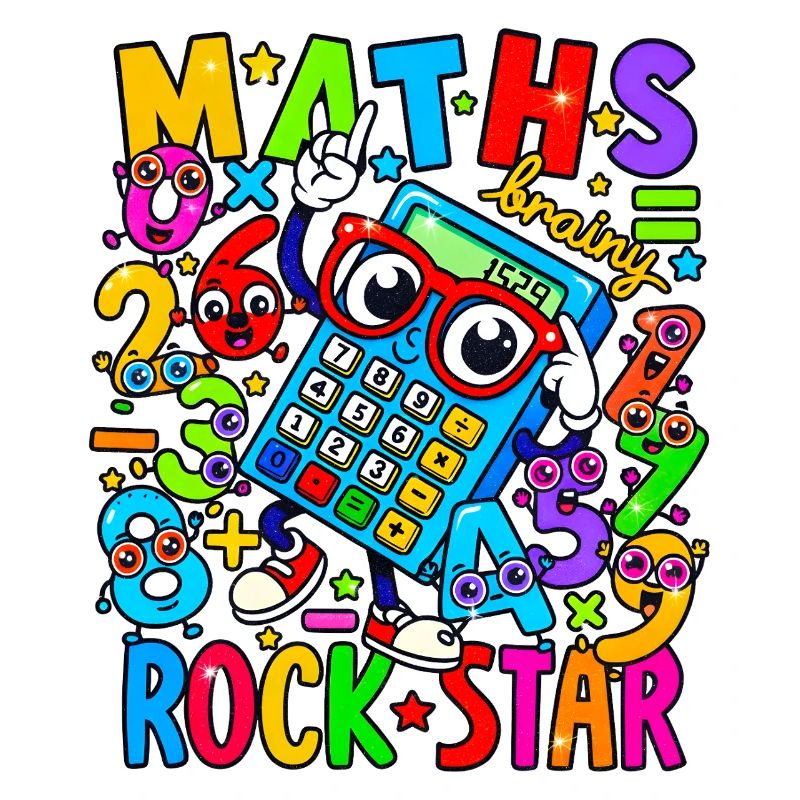 Math Rock Star Calculator Neon