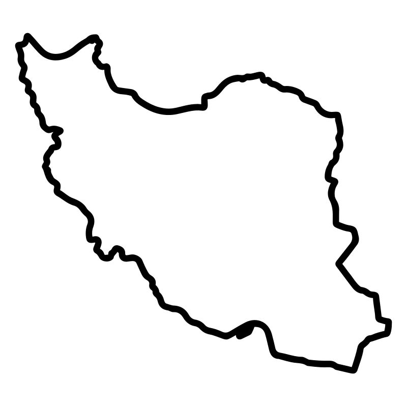 Iran Map Silhouette Persia