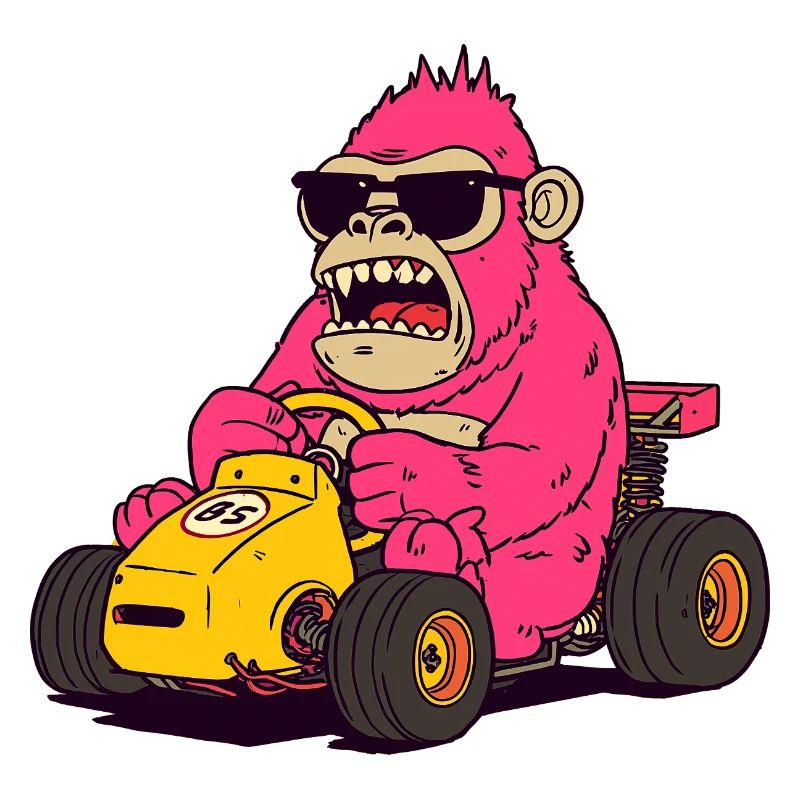 Pink Monkey Racer Kart