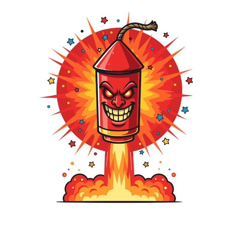 Fusée riante dans le feu