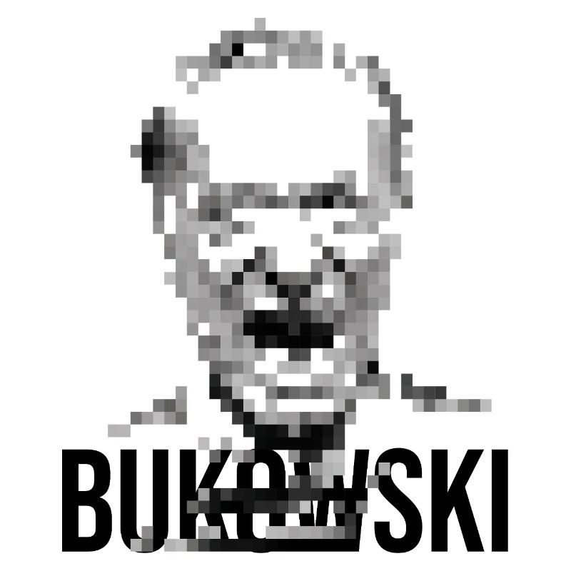 Charles Bukowski Conception de portraits pixelisés.