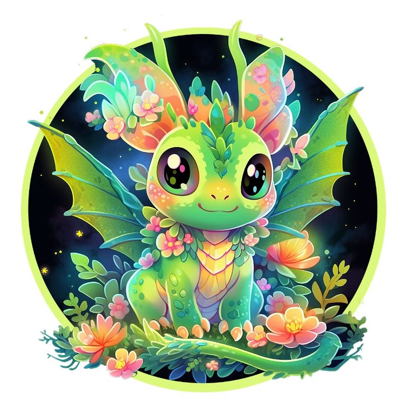 Dragon Vert du Cercle de Fleurs
