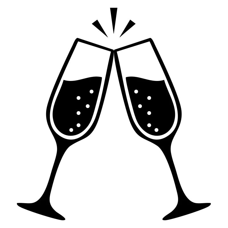 Clinking Glasses – Black & White Wedding