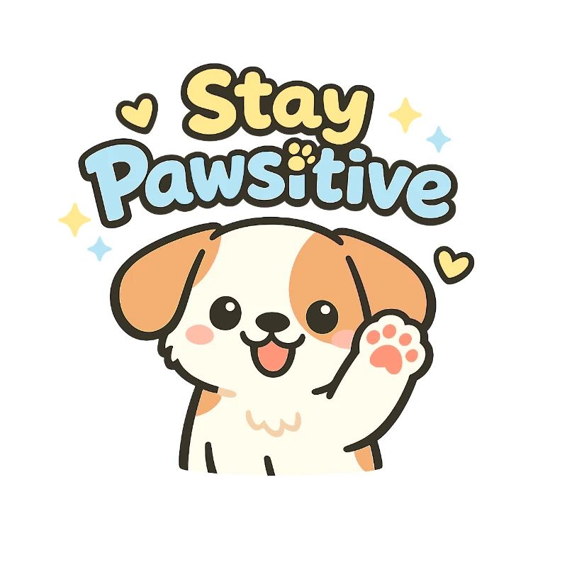 Reste Pawsitive – Caricature de chien mignon