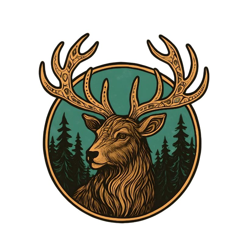 Hirsch im Wald Emblem