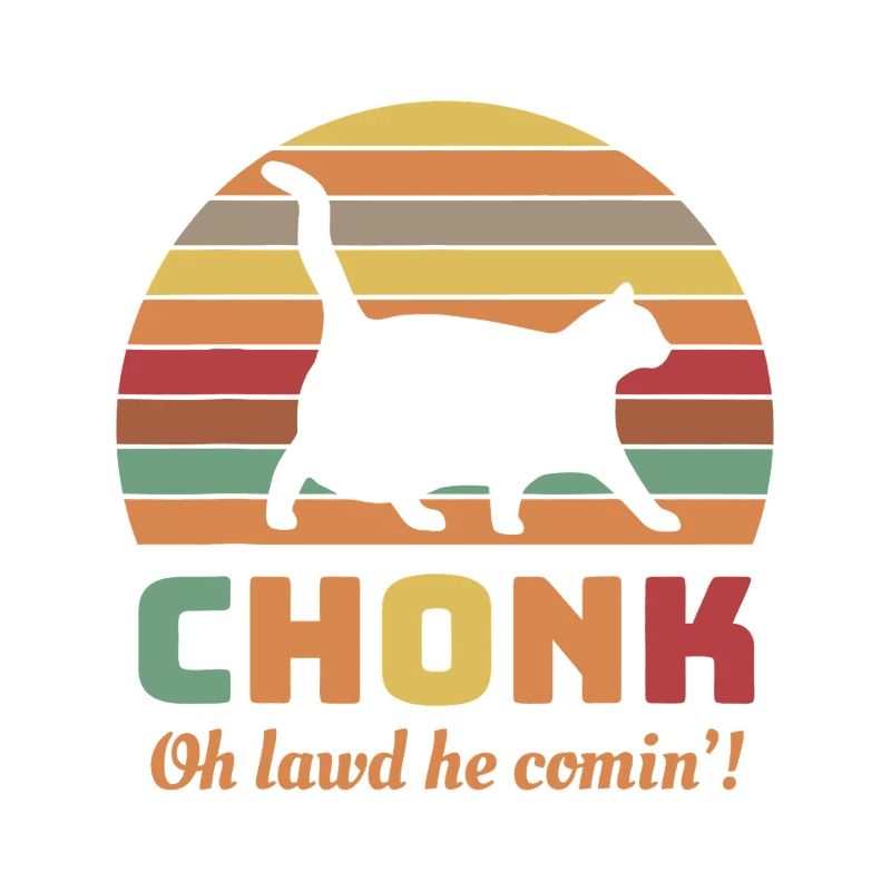 Chonk Cat Retro Sonnenuntergangs-Tee
