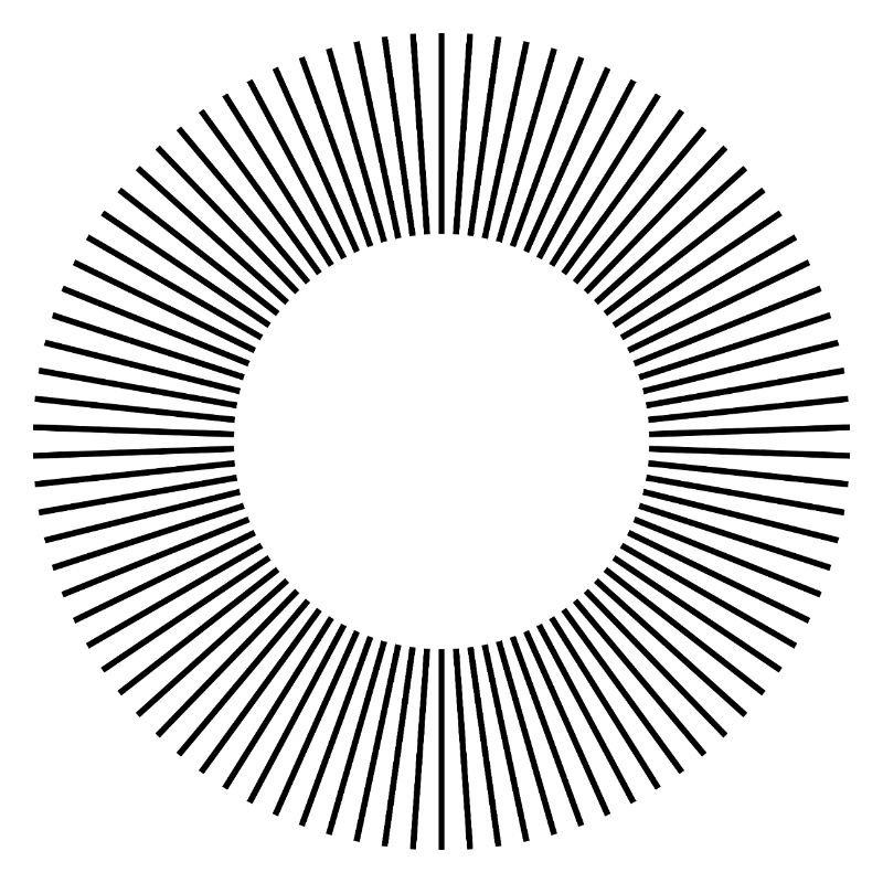 Conception de la composition des cercles de lignes