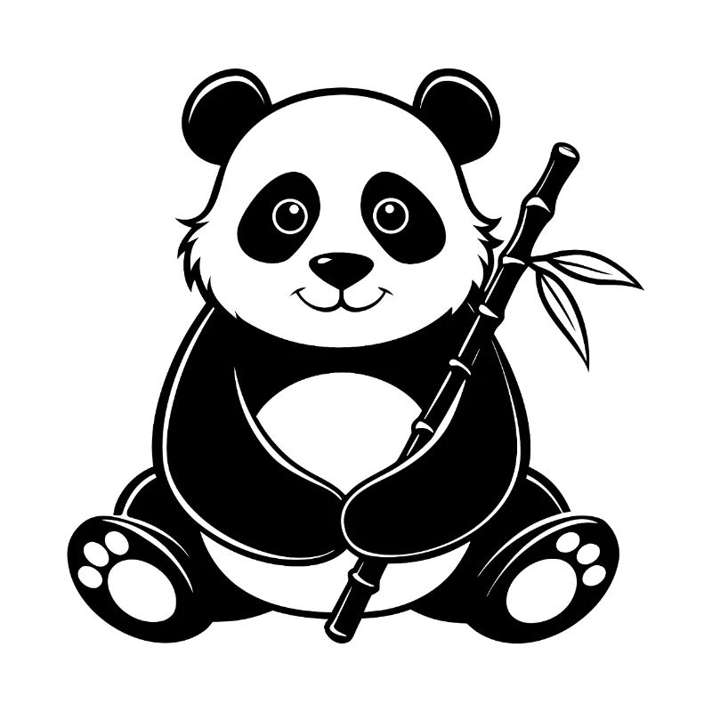 Panda avec du bambou