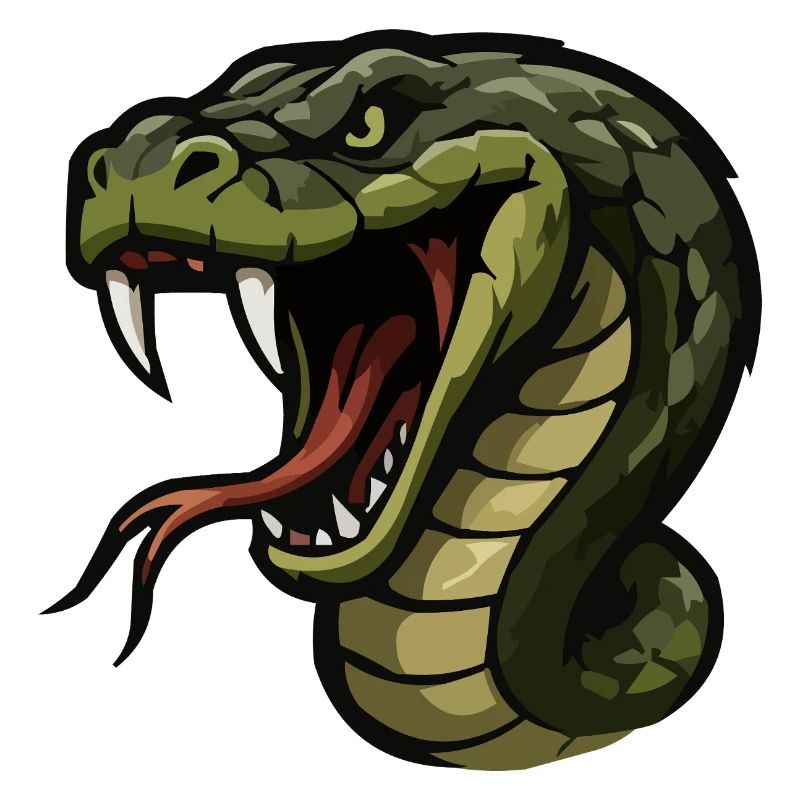 Cobra Head Cartoon Print