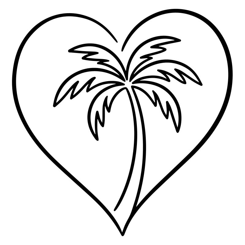 Palm Tree Heart Love