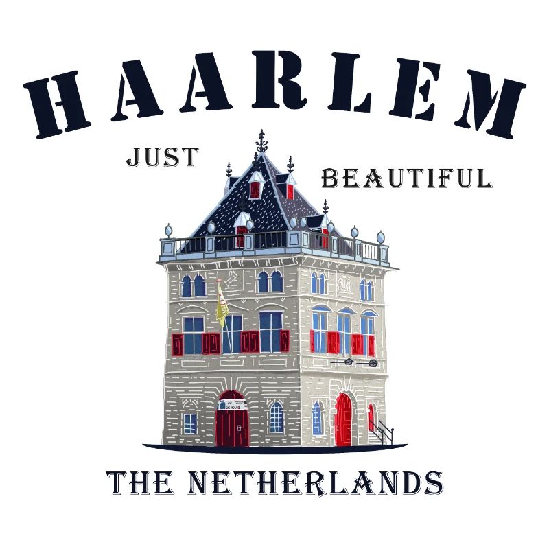 Haarlem Facade De Waag, Pays-Bas Dessin à la main
