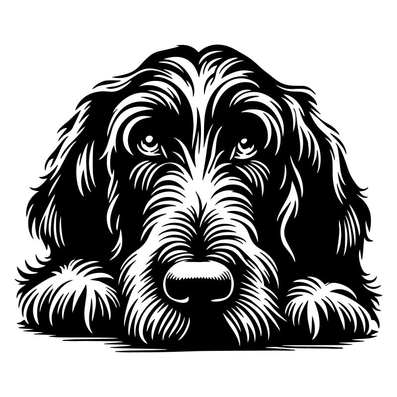 Spinone Italiano Kopf mit Pfoten
