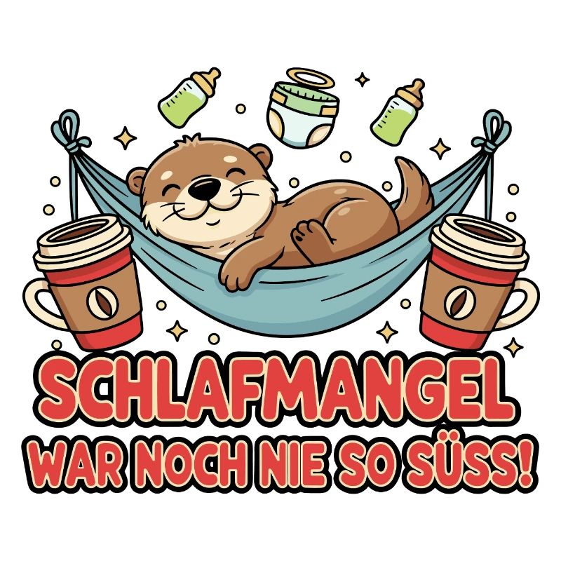 Sleeping angel otter in hammock