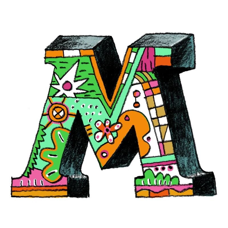 M Farbexplosion Doodle-Kunst