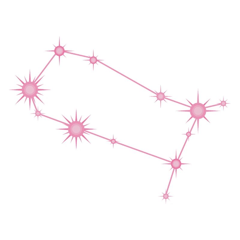 Constellation des Gémeaux Signe du zodiaque rose pastel