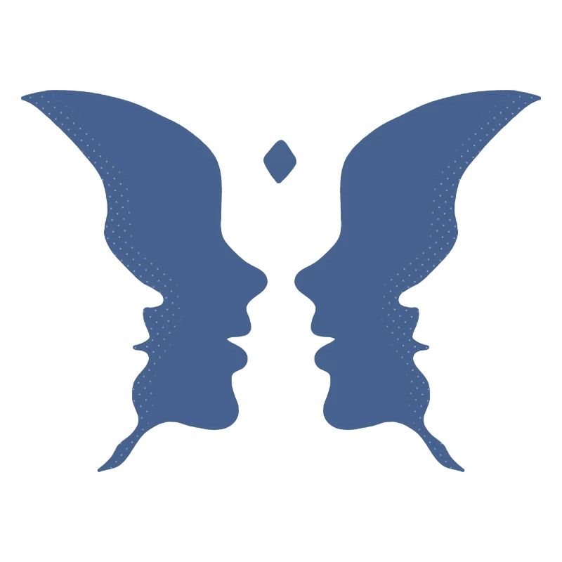 Küssende Gesichter oder ein Schmetterling