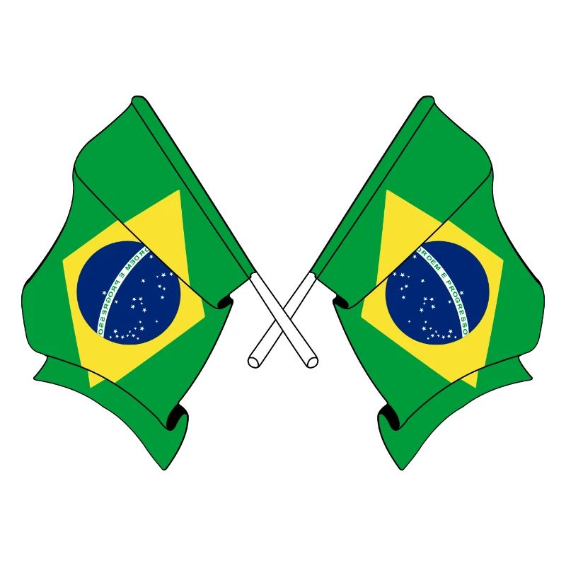 Drapeau du Brésil croisé