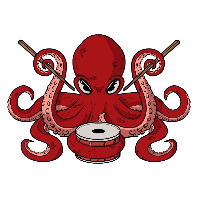 Funny Octopus Drummer Cool Percussion Musician Dad