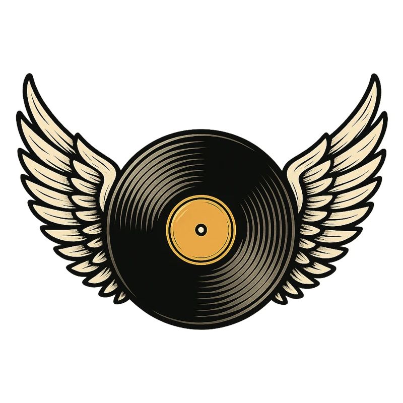 Disque vinyle avec piano à queue | Conception d’ailes en vinyle
