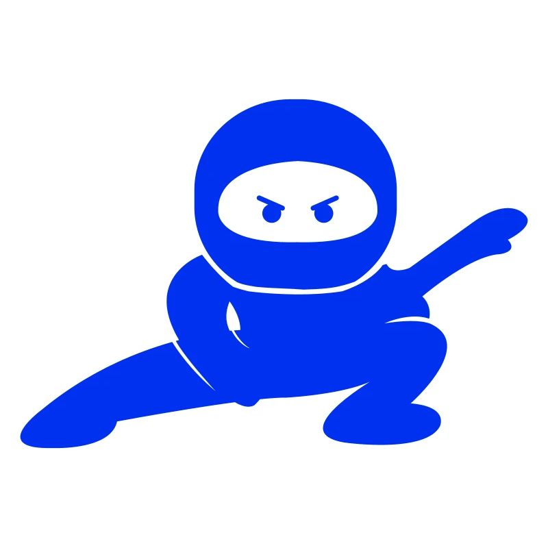 Blue ninja in action pose
