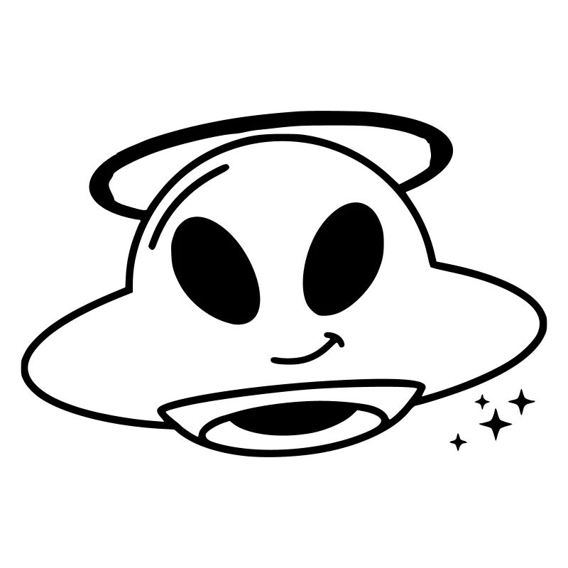 Cute Alien Head Kawaii Vector