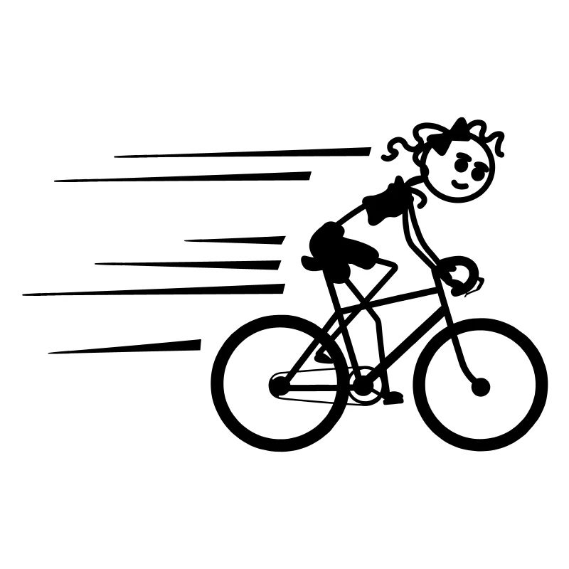 Radfahrer Strichmännchen radeln schnell