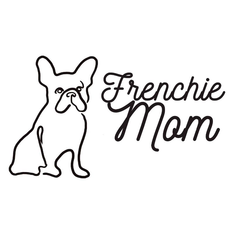 Frenchie Mom Silhouette Script Lineart