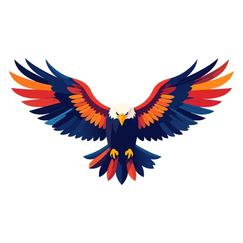 Motif coloré d’aigle volant Ailes déployées d’aigle
