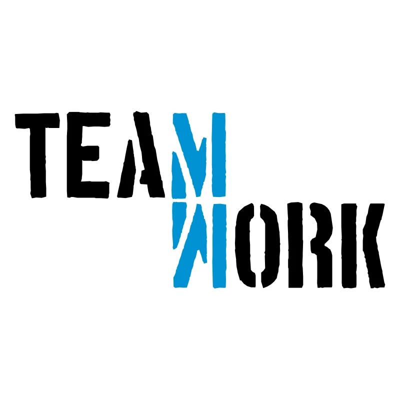 Bleu teamwork ombre miroir Logo Design Crew