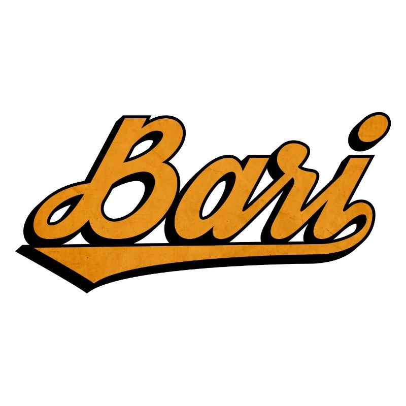 Bari Script: Orange Retro Logo
