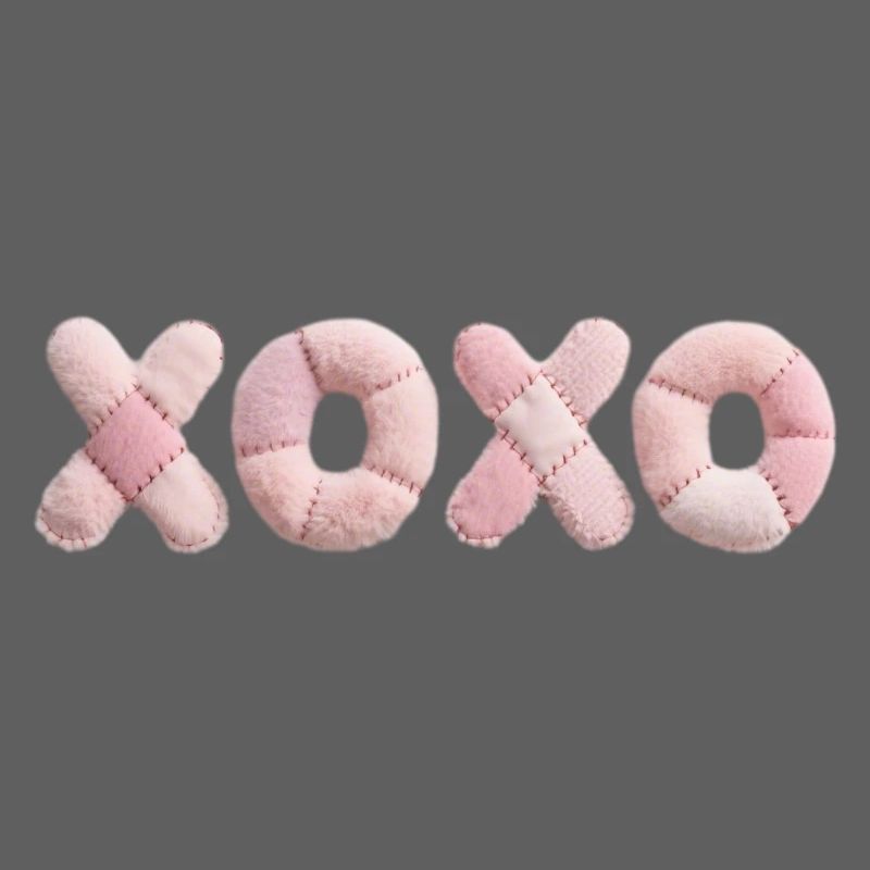 Plush Patchwork XOXO Design Pink