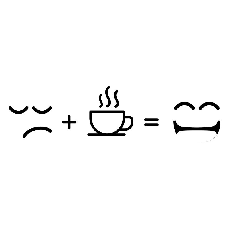 Sad Face After Drinking Coffee and Happy