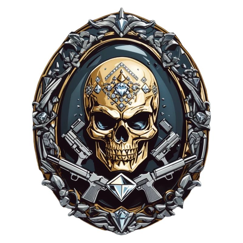 Skull with diamonds