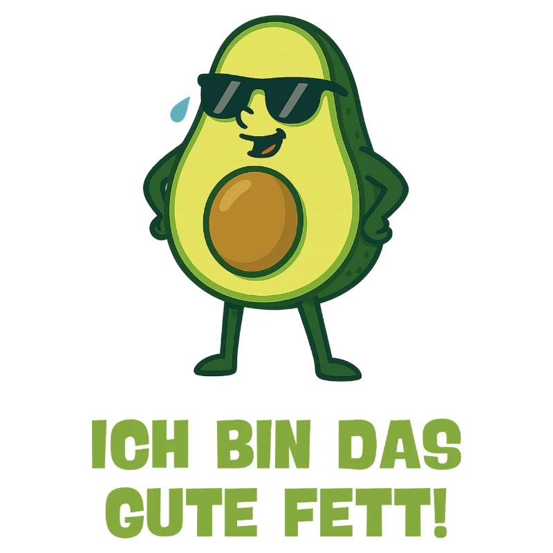 Avocado with sunglasses – good fat