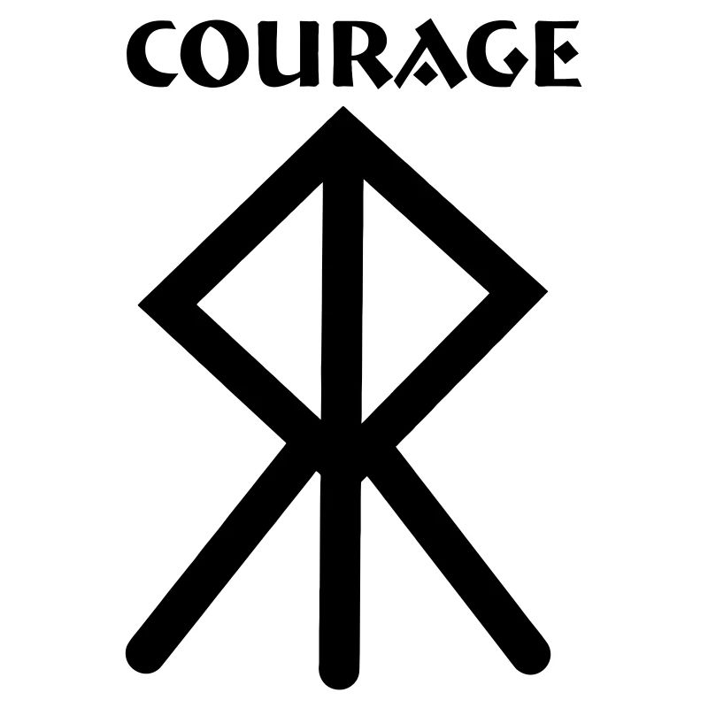 Rune viking Courage avec texte COURAGE