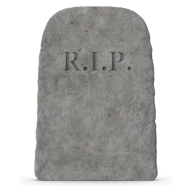 Engraving stone, gravestone with R.I.P. lettering