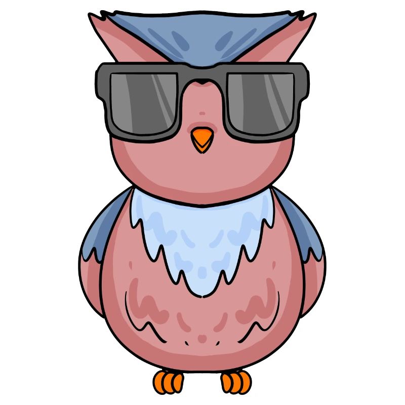 coole Eule mit Sonnenbrille