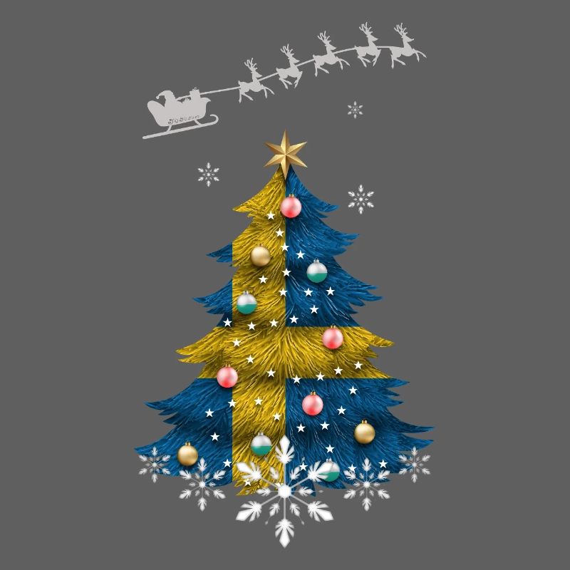 Sapin de Noël avec drapeau de la Suède
