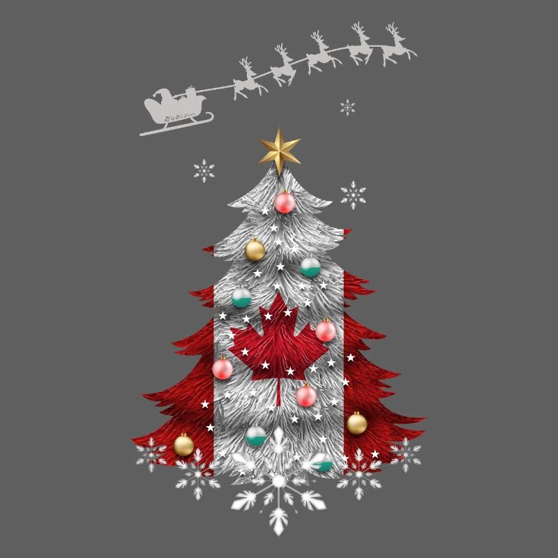 Christmas tree with Canada flag