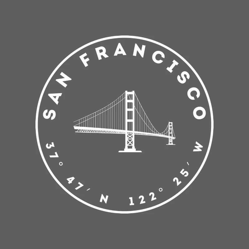 San Francisco - Golden Gate Bridge und Koordinaten